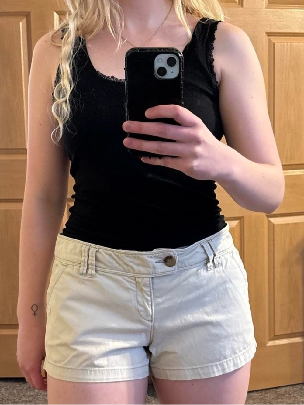 y2k American Eagle Outfitters Cream Cotton Shorts